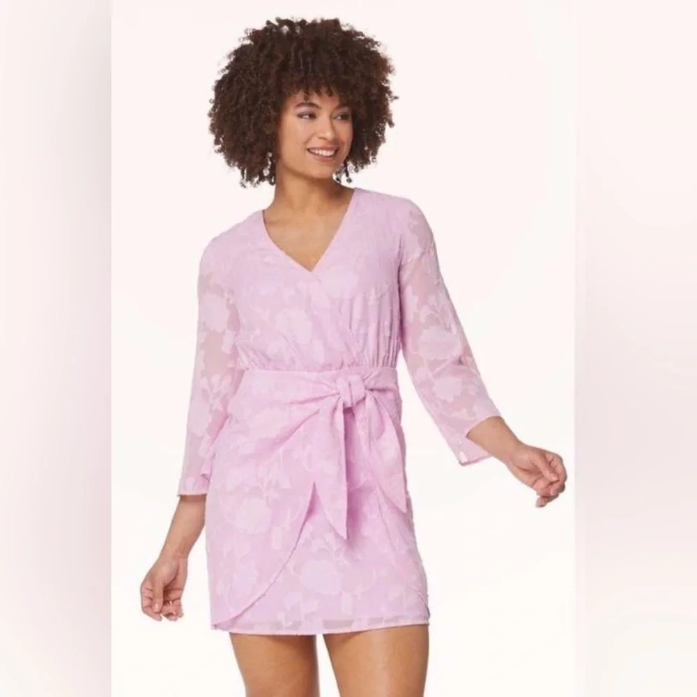 Cato Light Pink Floral Wrap Dress